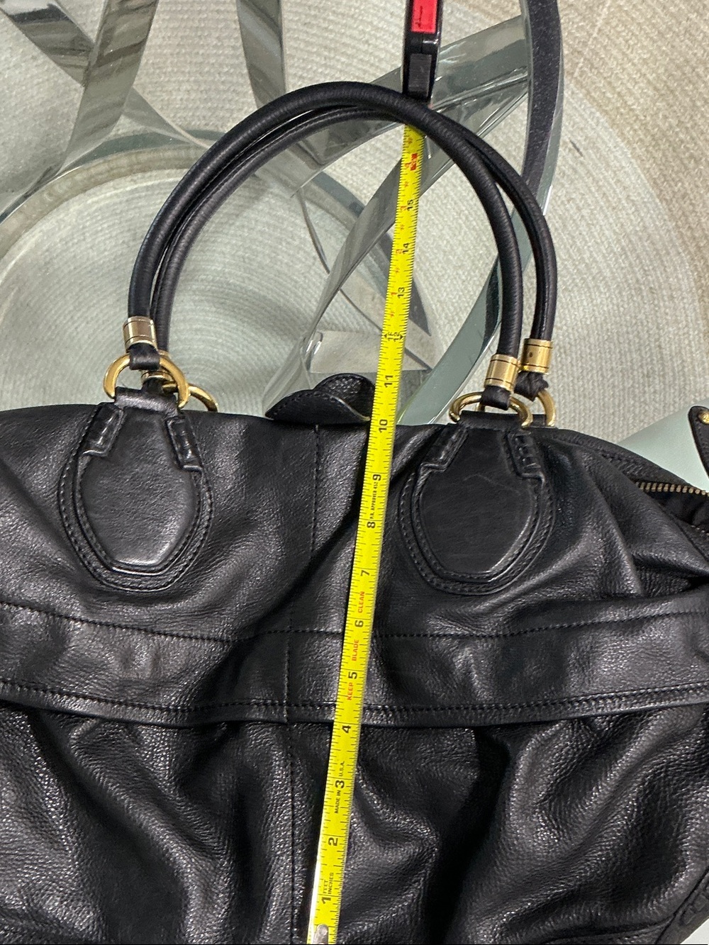 Tod's Black Leather Shoulder Bag with Gold-Tone Hardware - Picture 9 of 9